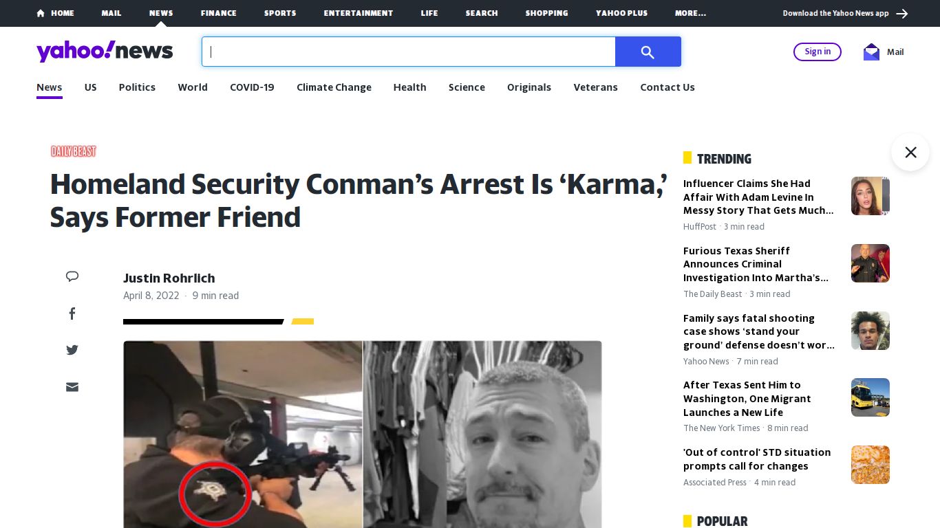 Homeland Security Conman’s Arrest Is ‘Karma,’ Says Former Friend